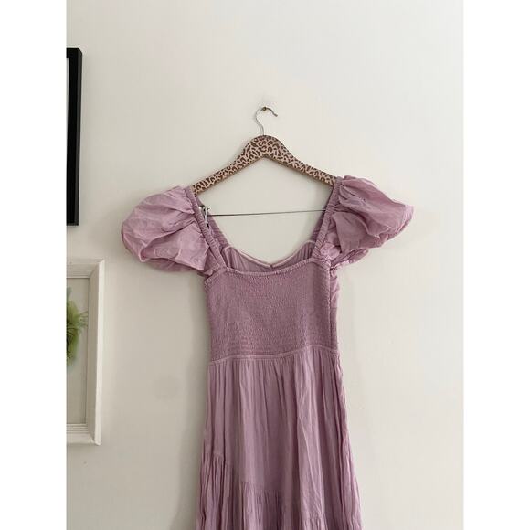 FREE PEOPLE NWT Puff Sleeve Sundrenched Maxi Dress in Dawn Pink Size XS - Picture 5 of 8